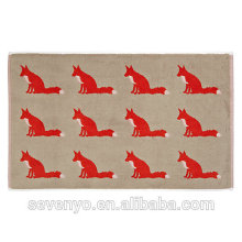 Design criativo raposa vermelha padrão jacquard design super absorvente tapete de banho BM-038